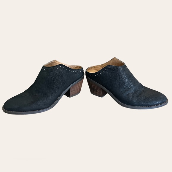 Lucky Brand Mabri Leather Mules Black Studded - Picture 5 of 8